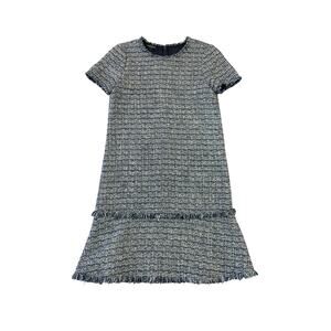 Lafayette 148 New York Saria Blue Tweed Knee Length Dress SZ Small Petite Chic